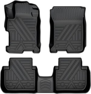 FIILINES Floor Mats Fit for Honda Accord 2013-2017 All Weather TPE Floor Liners Waterproof Durable 1st & 2nd Row Liner Set Accord Accessories Black (NOT for Coupe)