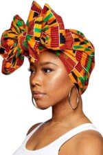 Traditional African Print Wax Kente Head Wrap Extra Long 72x22" Scarf Turban Tie
