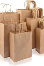 150pcs Brown Paper Bags with Handles Assorted Sizes Gift Bags Bulk, Kraft Paper Bags for Small Business, Shopping Bags, Retail Bags, Party Bags, Merchandise Bags, Favor Bags (Brown)