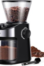 SHARDOR Coffee Grinder 32 Precise Grind Settings Electric Burr Coffee Grinder with 40 Seconds Adjustable Timer Automatic Espresso Grinder Chamber Cleaning Button, for Espresso Drip,French Press 200W