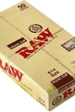 RAW Organic 1 1/4 Rolling Papers - 24 Count Box, 1200 Papers Total