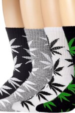 American Trends Men's Marijuana Weed Leaf Cotton High Socks (FBA)