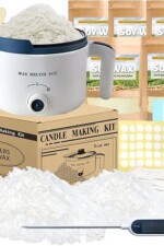 Soy Wax Candle Making Kit with Electric Wax Melter, DIY Candle Maker Pot Set: 5lbs Soy Wax and 100 Wicks,Wicks Stickers